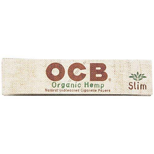 OCB ORG HEMP 1 1/4 WIDE Si) OCB Organic Hemp Rolling Papers 1 1/4 Size - Full Box (24 Books), 1.25, brown