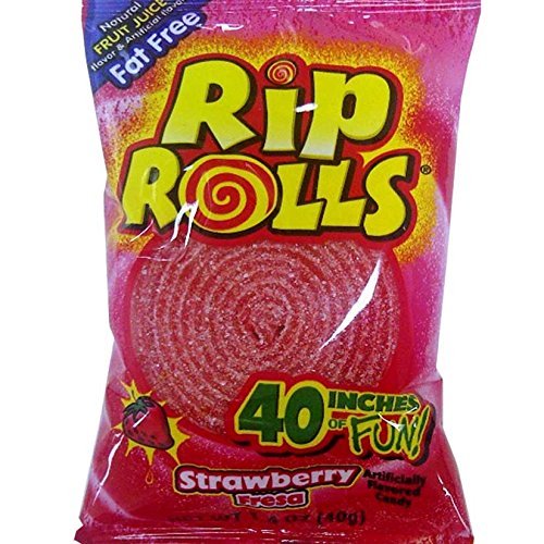 Sour Rip Rolls - Watermelon, 24 count display box
