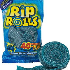 Sour Rips Roll Blue Raspberry Flavor (24 count)