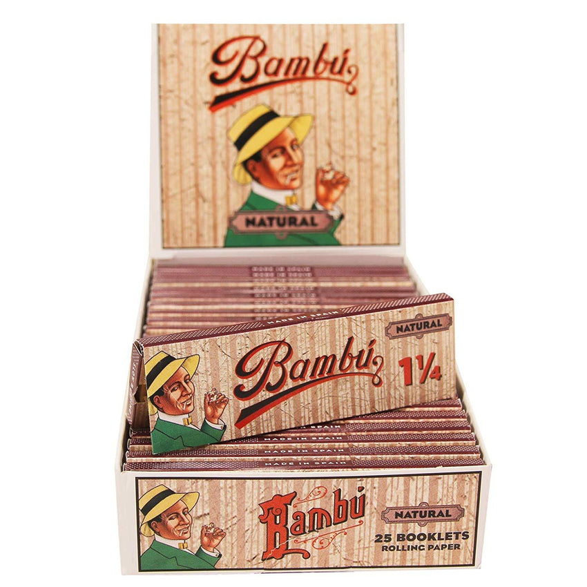 Bambu Natural 1 1/4 Cigarette Rolling Paper - 25 Packs